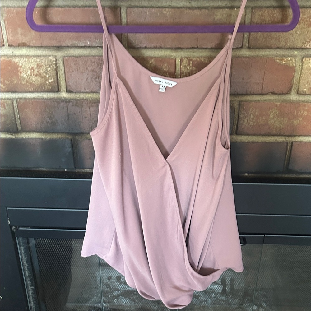 Naked Zebra Mauve Draped Camisole